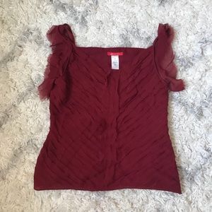 Red Anne Klein Silk Blouse
